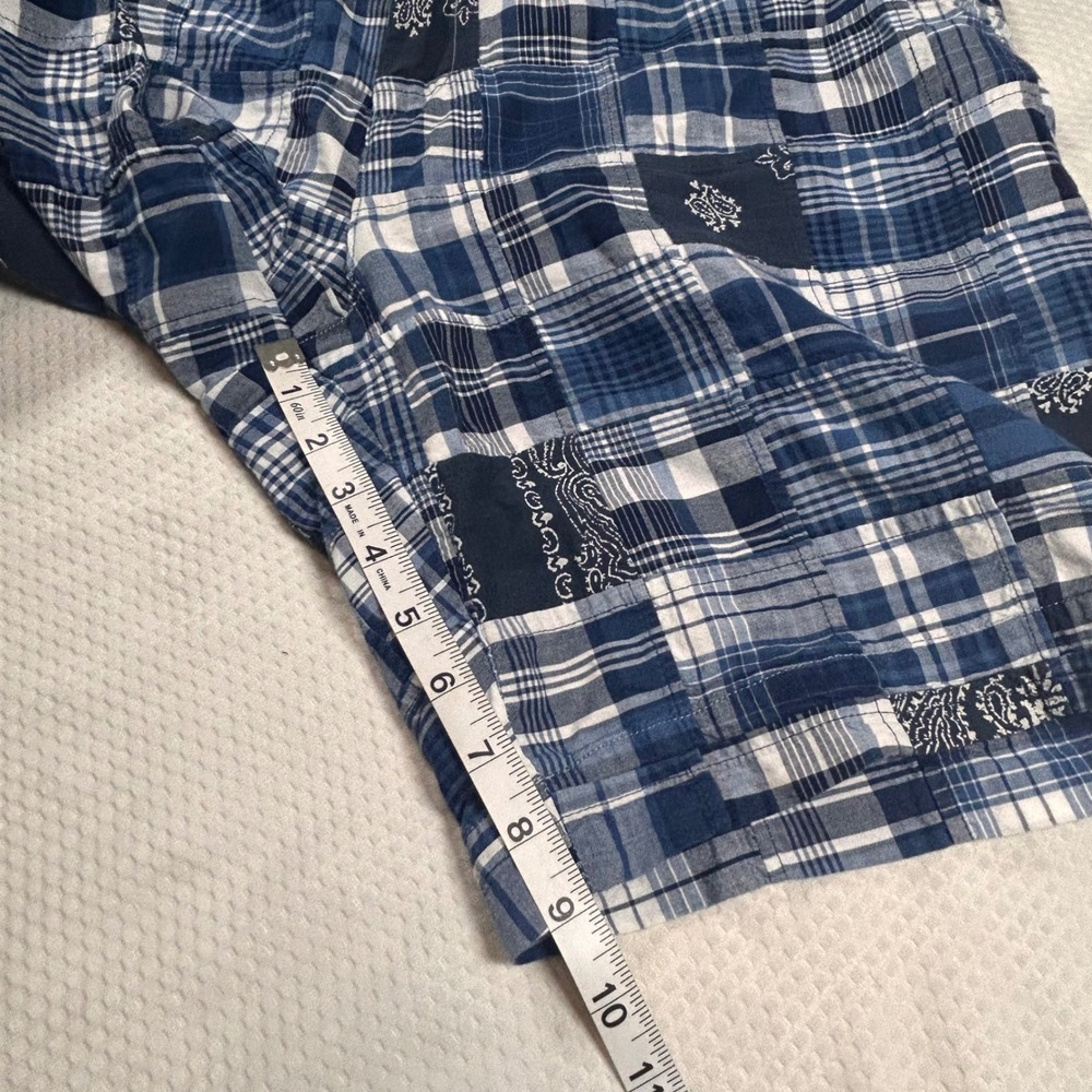 Polo Ralph Lauren Mens Blue Patchwork India Madras Plaid Paisley Shorts Size 36 - Picture 4 of 9